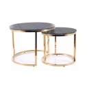 Комплект SIGNAL MUSE II (2 стола журнальных) эффект черного мрамора/золотой